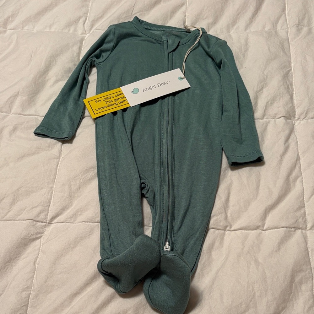 Angel Dear Teal Kids Footie One Piece